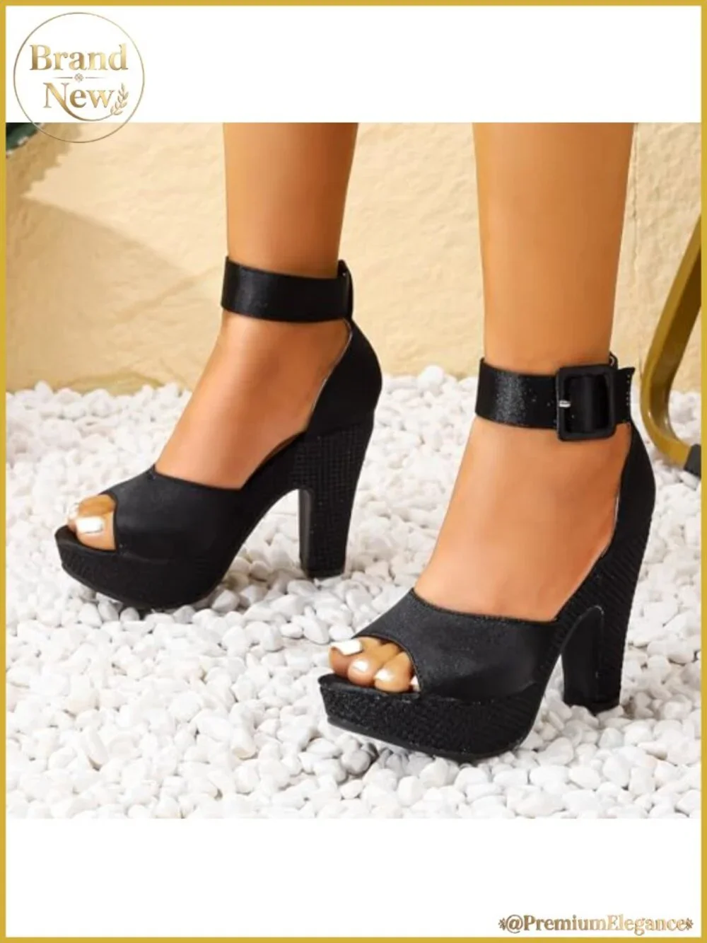 Women's Platform High Heel Open Toe Buckle Sandals Pumps
